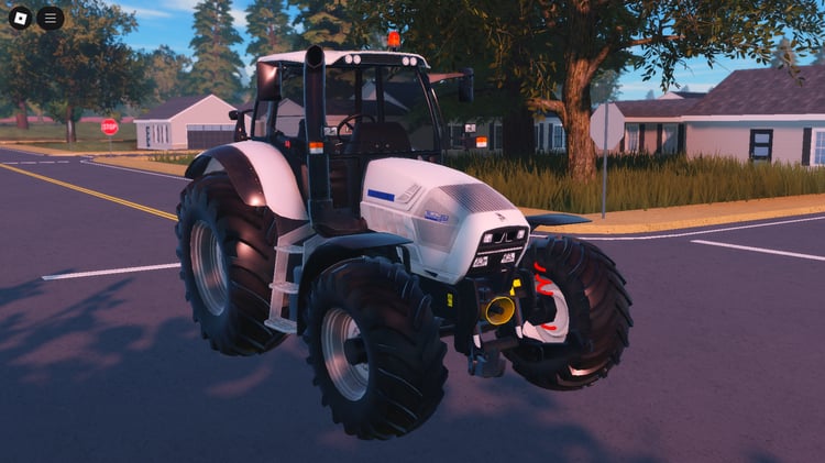 Lamborghini Tractor front view on Roblox farm