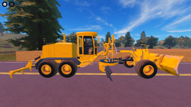Side profile showing massive blade and wheels