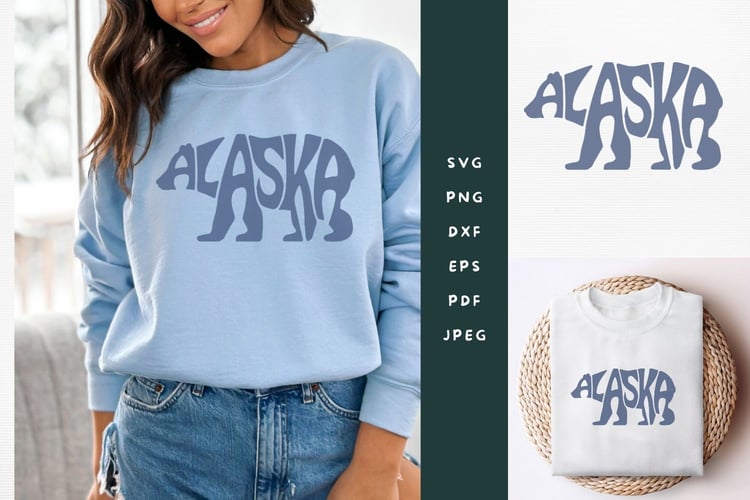 Capture the spirit of Alaska with our 'Alaska' word design in the shape of a bear! This SVG cut file is perfect for adding a rustic touch to your crafting projects. Whether you're creating wall art, t-shirts, or home decor, this versatile design will infu