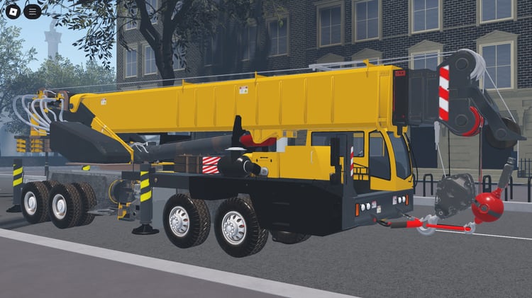 Side profile of crane truck vehicle