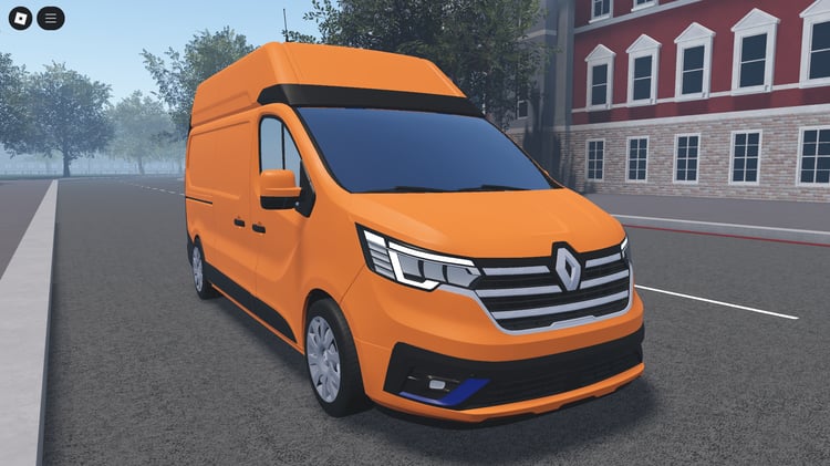 Renault Trafic DHL van front view in Roblox