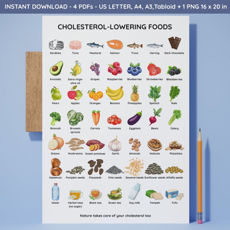Cholesterol lowering foods list printable
