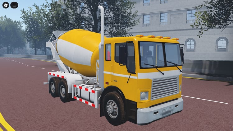 Cement truck front view in Roblox