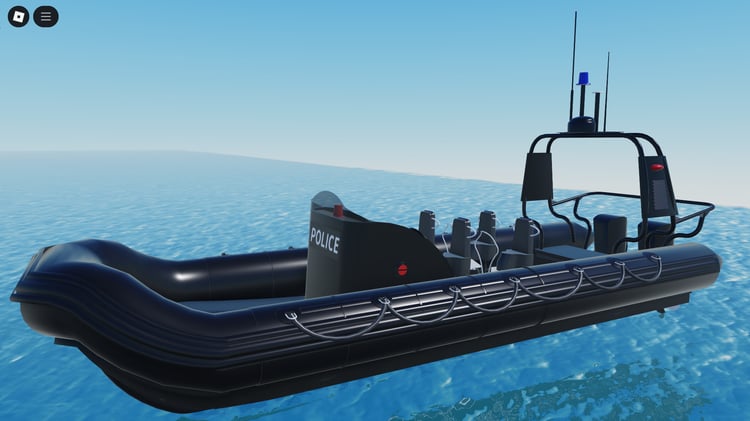 Roblox Zodiac Police Boat on water