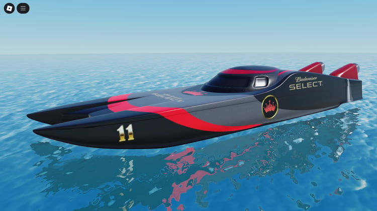 Roblox speed boat driving on ocean waves
