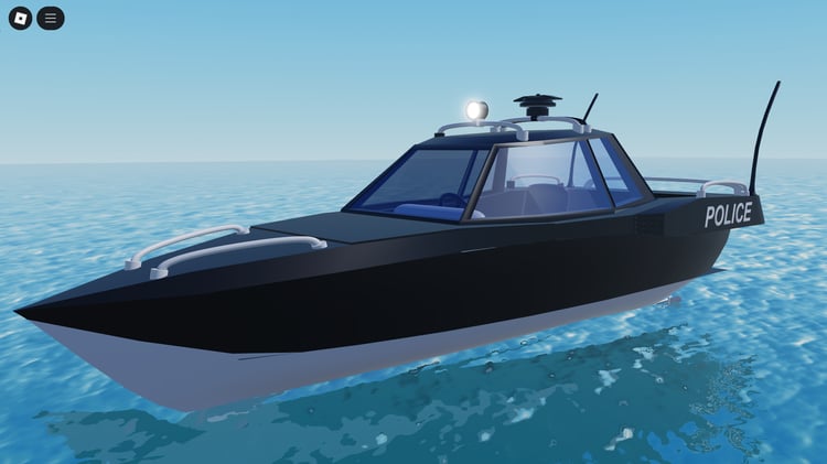 Roblox police boat on water