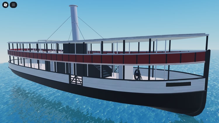 Roblox Ramona Steam Boat driving on river