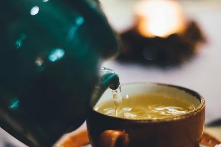 Green tea cup, antioxidant-rich beverage to help lower blood sugar and promote diabetes-friendly health