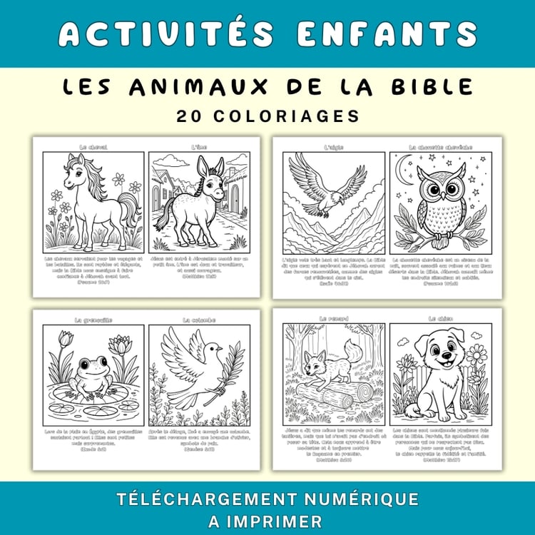 Coloriages Enfants JW Les animaux de la Bible - A imprimer