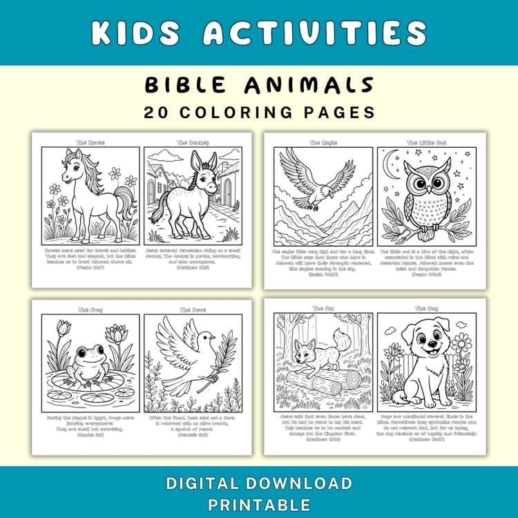 20 Bible Animals Coloring Pages for Kids JW– Printable PDF