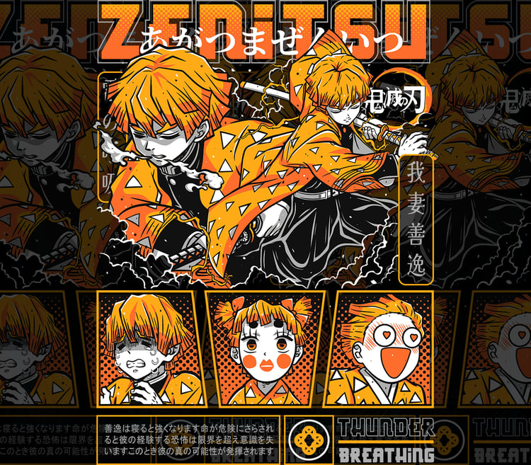 DESIGN ANIME Demon Slayer -Zenitsu