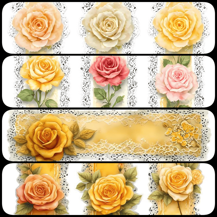 shabby chic junk journal kit, yellow vintage clipart, romantic scrapbook stickers, Victorian junk journal PNGs, floral lace ephemera, watercolor corset illustrations, antique jewelry clipart, yellow rose digital art, vintage perfume bottle PNGs, sunflower