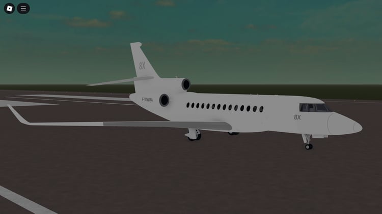 Roblox F-WWQA scripted luxury jet plane model