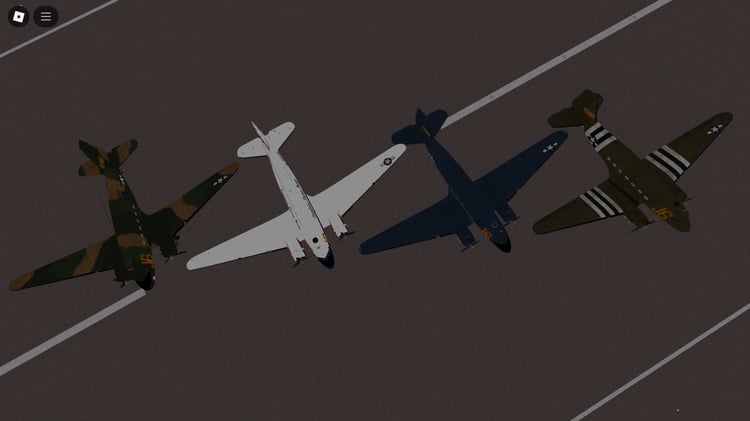 Roblox C-47 pack with four WWII transport planes