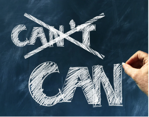 Stay positive.  Not can't, but Can