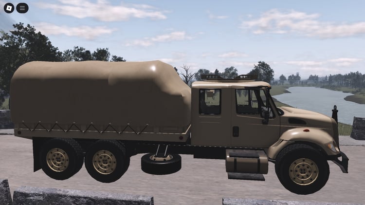 Driveable army truck in Roblox base