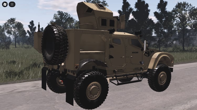 Driveable armored Oshkosh on Roblox map