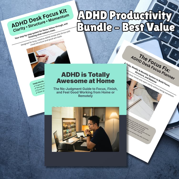 the Focus Fix - ADHD Productivity Bundle – Planners, Workbooks & eBooks