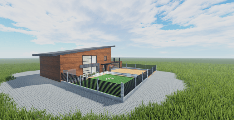 Roblox suburban house with garage free asset