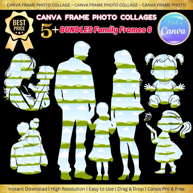 Family Frames, Mother Father Canva Frames, 2025 Canva Frames