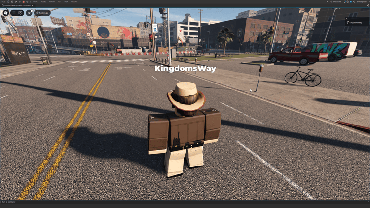 Simple Roblox player name UI with bold font