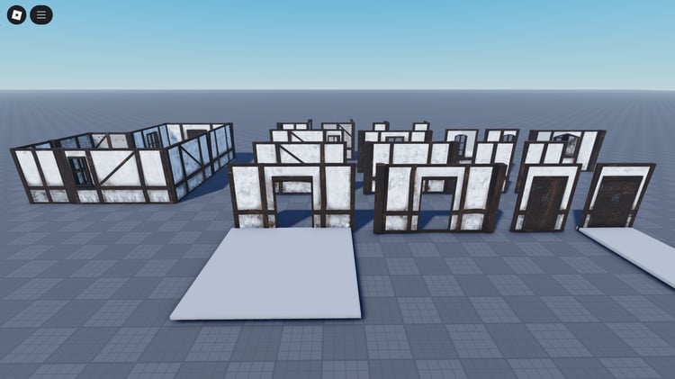Roblox castle wall and door set