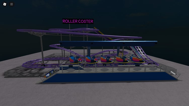 Batman-themed Roblox roller coaster model