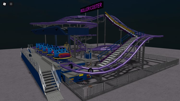 Small Gotham roller coaster build for Roblox
