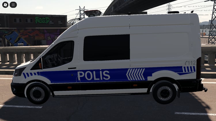 Drivable Roblox police van with Turkish Polis livery