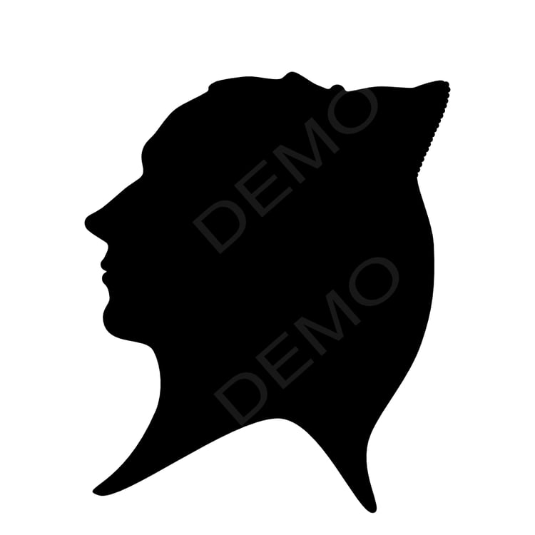 Anne Boleyn portrait, black isolated silhouette
