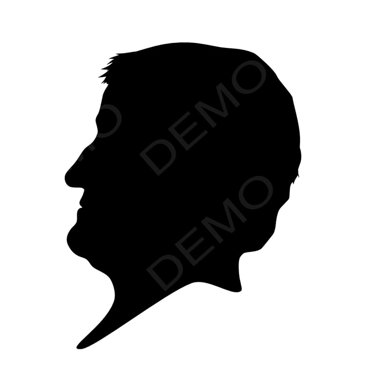 Marcus Licinius Crassus portrait, black isolated silhouette