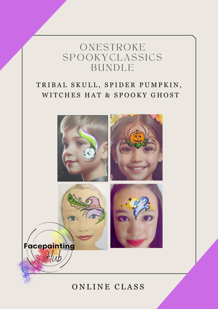 Easy Halloween facepaint ghost witch skull pumpkin