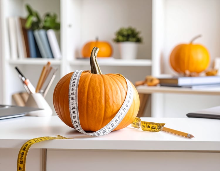 Pumpkin geometry activity with a pumpkin and measuring tape