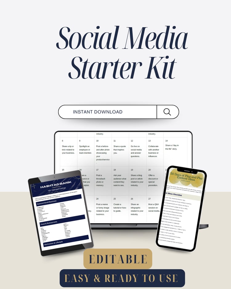 content calendar, social media kit, marketing tools, DIY business tools, instagram planner, startup help