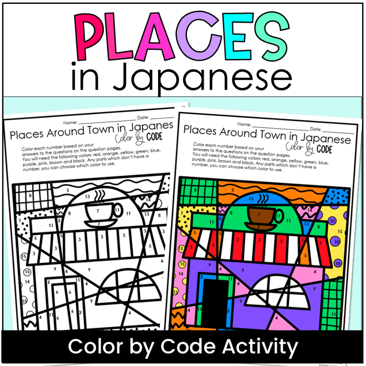Places in Japanese color by code activity