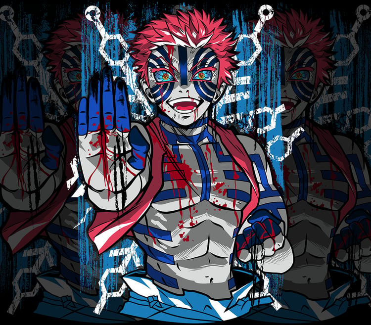 DESIGN ANIME Demon Slayer -AKAZA
