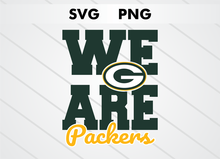 We Are Packers Green Bay Packers SVG and PNG digital download, NFL football logo cut file for Cricut and Silhouette crafts, sublimation and DIY projects