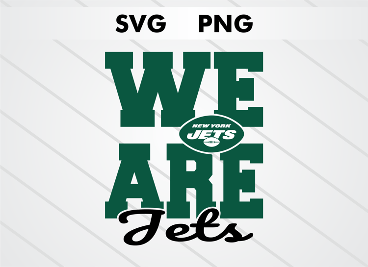 We Are Jets New York Jets SVG and PNG digital download, NFL football logo cut file for Cricut and Silhouette crafts, sublimation and DIY projects.