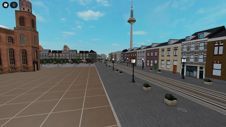 Roblox Frankfurt City template map for European driving RP