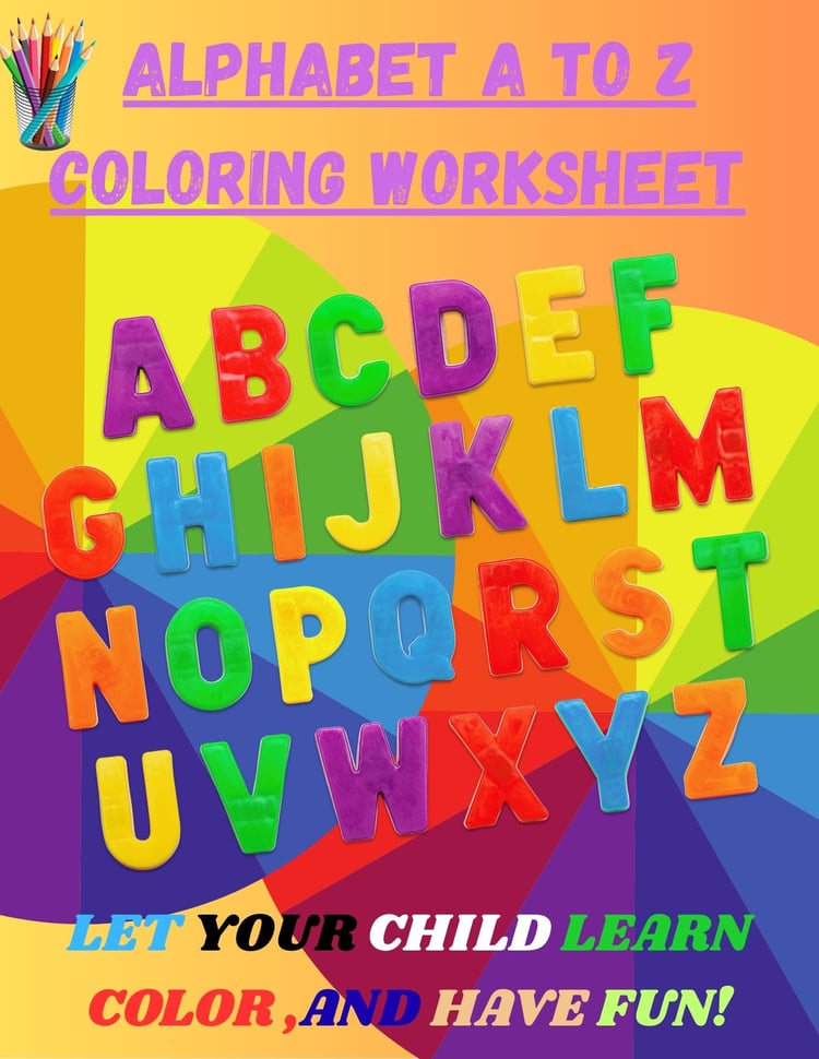 Alphabet A to Z coloring pages for kids – printable educational worksheets for preschool, kindergarten, and early learning activities.