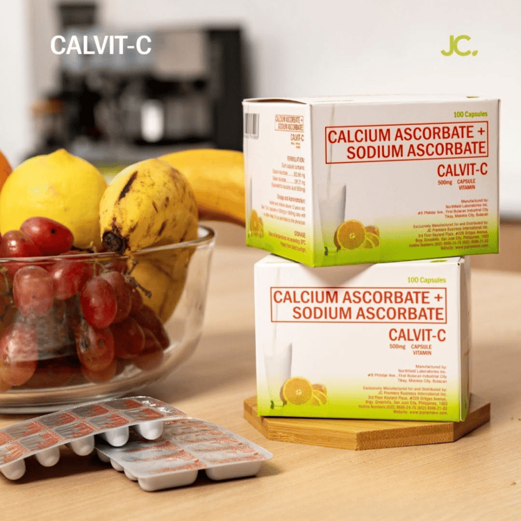 JC Premiere CalVit-C 500mg Capsules | Boost Immunity, Strengthen Bones & Promote Radiant Skin, 100 Caps Pack