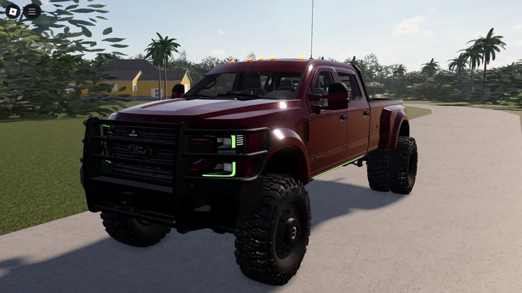 Roblox Ford F450 driving through city roleplay environment