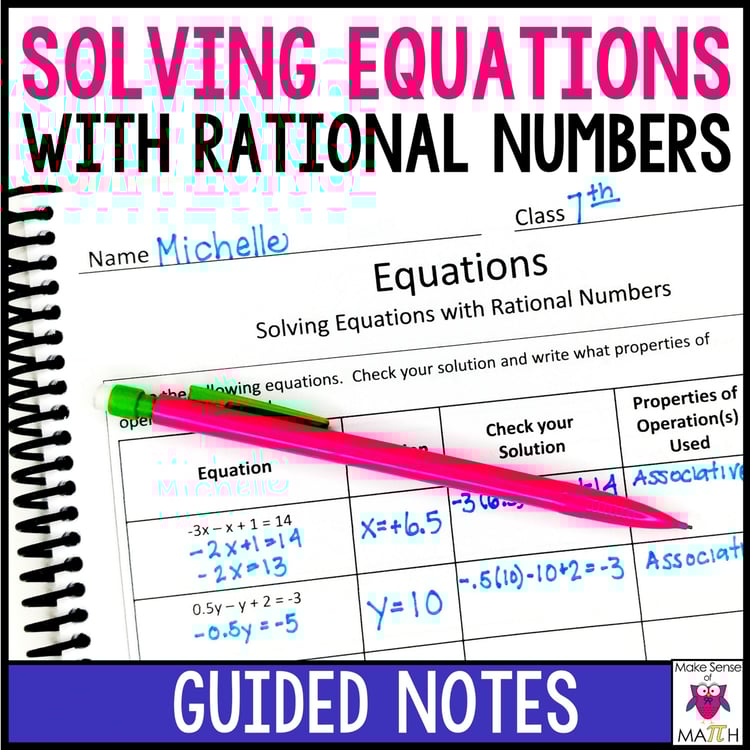 Integer Operations Guided Notes | Integers on a Number Line 7th Grade ...
