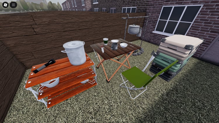 Roblox picnic table and seats from Camping Pack