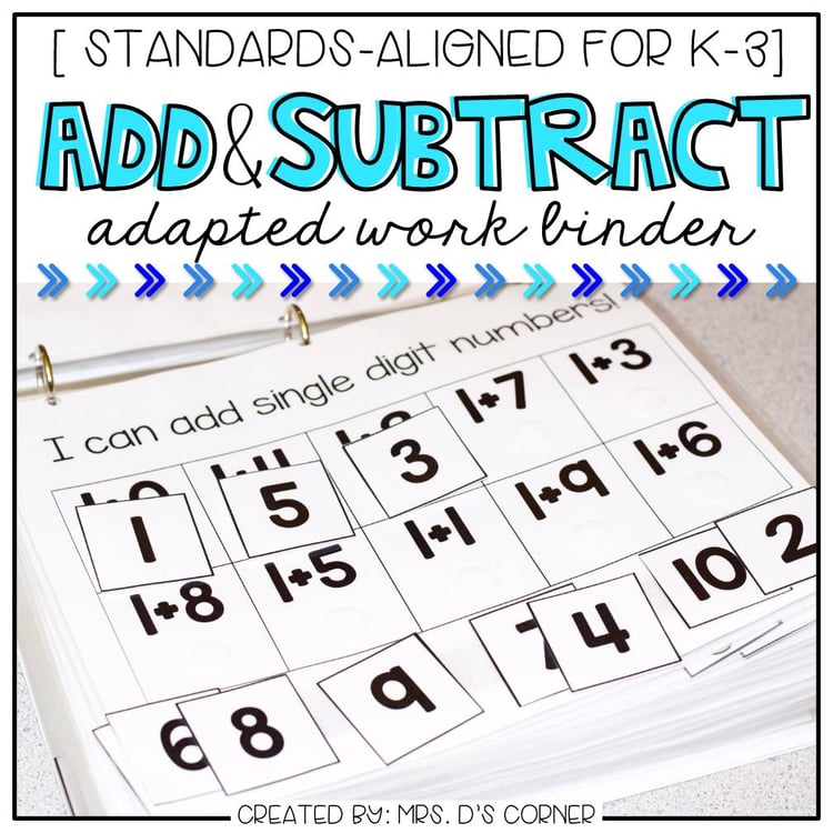 Addition and Subtraction Adapted Work Binder®