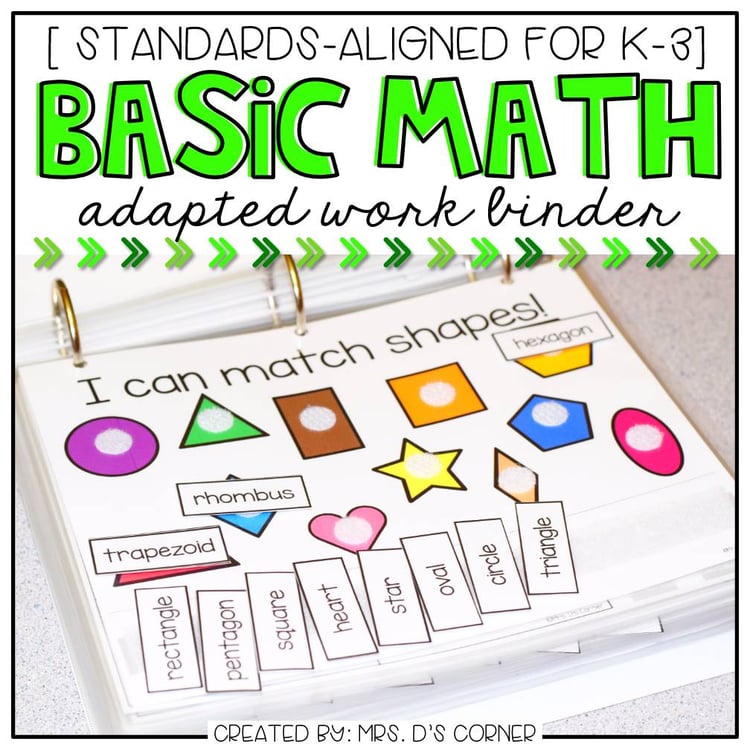 Basic Math Skills Adapted Work Binder® ( for Special Needs )