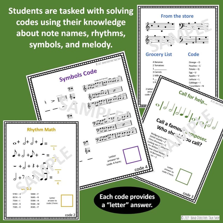 Music Escape Room #1 (Teams use music theory clues to solve codes)