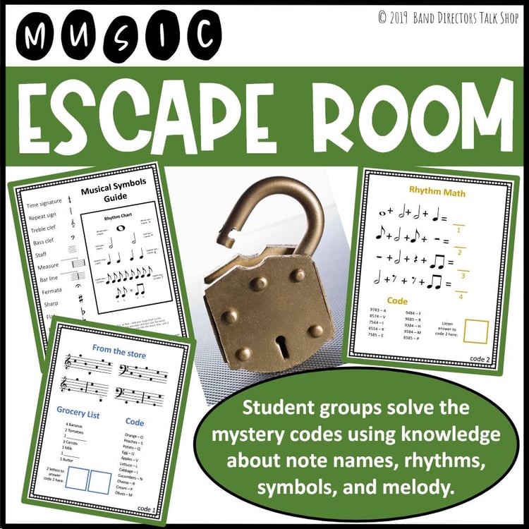 Music Escape Room #1 (Teams use music theory clues to solve codes)