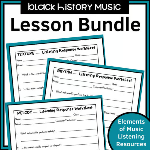 Black History Month Music Research Activities | Listening Worksheets and Lessons