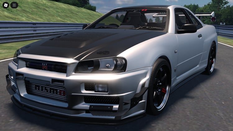 Roblox Nassam Skylane R34 sports car front view